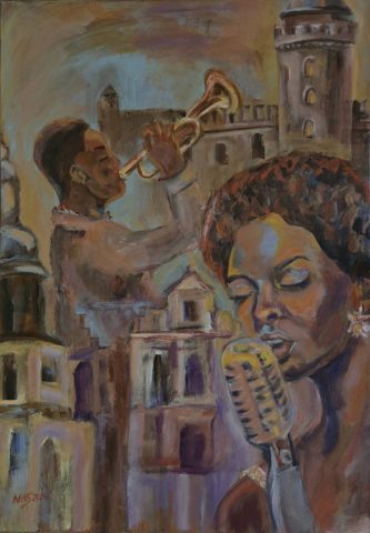 AGNIESZKA SKRZYPIEC, akryl na płótnie, wym.70X100 cm - kontakt tel. 501715938